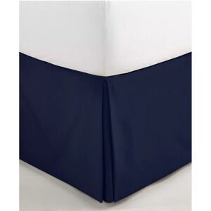Macys King Size Bedskirt Hotel Collection Glint Solid Navy Blue 16" Drop Bedding